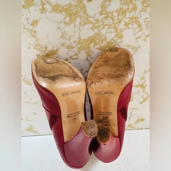 🔥🔥FINAL CLEARENCE🔥🔥 MARC JACOBS Made in Italy Red Leather Bootie - Picture 13 of 14